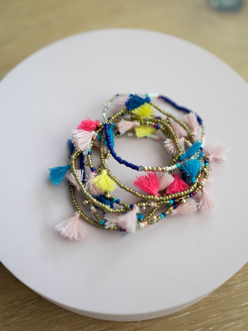 Boho Tassel &‎ Seed Bead Bracelet Stack